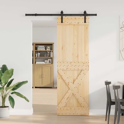 vidaXL Schiebetür NARVIK Natürlich und Schwarz 70 x 210 cm (152,5 cm)