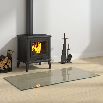 vidaXL Feuerstelle Glasplatte Transparent 100 x 50 cm Glas