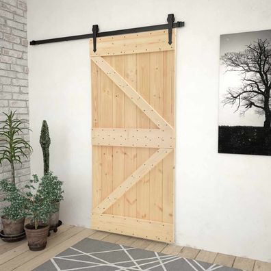 vidaXL Tür NARVIK Natur 80 x 210 cm Massivkiefer