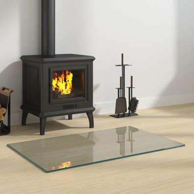 vidaXL Feuerstelle Glasplatte Transparent 80 x 50 cm Glas