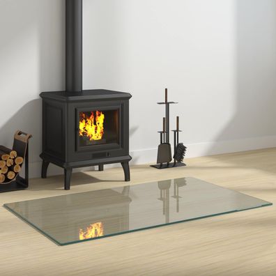 vidaXL Feuerstelle Glasplatte Transparent 100 x 60 cm Glas