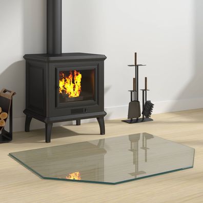 vidaXL Feuerstelle Glasplatte Transparent 80 x 60 cm Glas