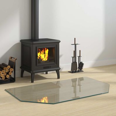vidaXL Feuerstelle Glasplatte Transparent 100 x 60 cm Glas