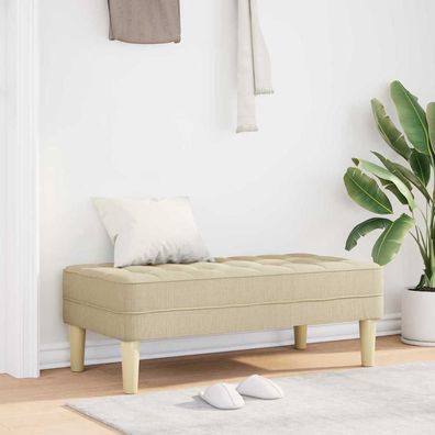 vidaXL Bank mit Kissen Creme 113 x 57 x 39 cm Stoff
