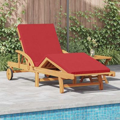 vidaXL Sonnenliege Rot 200 x 67 x 84 cm Massivholz Akazie