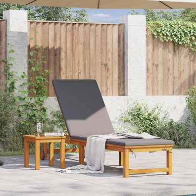 vidaXL Sonnenliege Braun 202 x 53 x 89 cm Massivholz Akazie