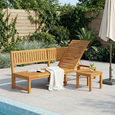 vidaXL Sonnenliege Öl-Natur 200 x 57 x 75cm Massivholz Akazie