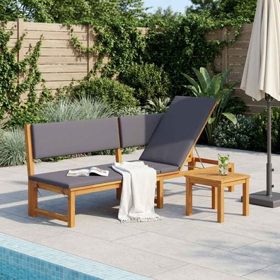 vidaXL Sonnenliege Öl-Natur 200 x 57 x 75cm Massivholz Akazie