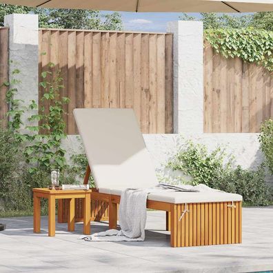 vidaXL Sonnenliege Öl-Natur 200 x 55 x 94 cm Massivholz Akazie