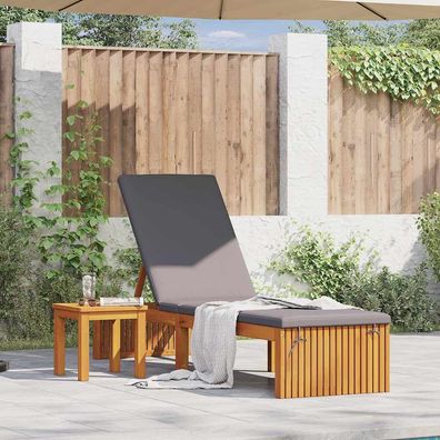 vidaXL Sonnenliege Öl-Natur 200 x 55 x 94 cm Massivholz Akazie