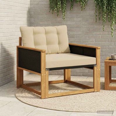 vidaXL Outdoor-Sofagarnitur Massives Akazienholz und Textilene Natur
