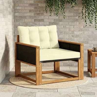vidaXL Outdoor-Sofagarnitur Massives Akazienholz und Textilene Natur