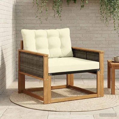 vidaXL Outdoor-Sofagarnitur Massives Akazienholz und Textilene Natur