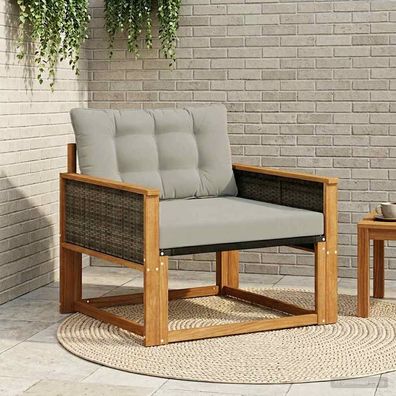 vidaXL Outdoor-Sofagarnitur Massives Akazienholz und Textilene Natur