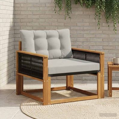 vidaXL Outdoor-Sofagarnitur Massives Akazienholz und Textilene Natur