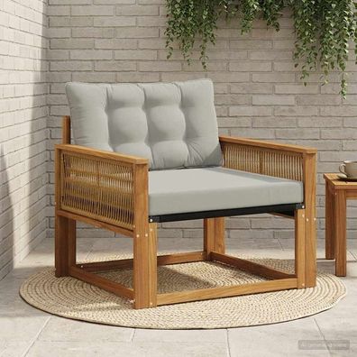 vidaXL Outdoor-Sofagarnitur Massives Akazienholz und Textilene Natur