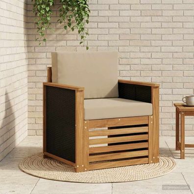 vidaXL Outdoor Mittelsofa Natur