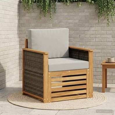 vidaXL Outdoor Mittelsofa Natur