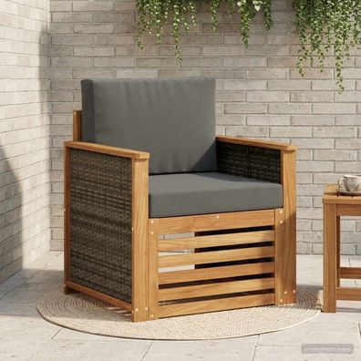 vidaXL Outdoor Mittelsofa Natur