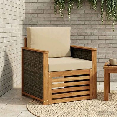 vidaXL Outdoor Mittelsofa Natur