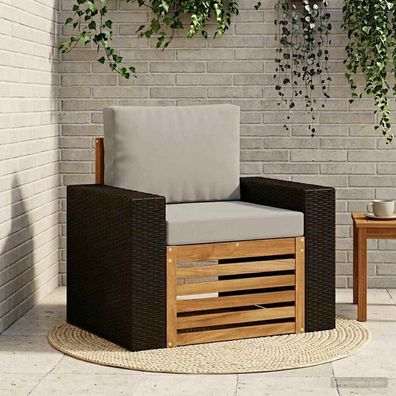 vidaXL Outdoor Mittelsofa Natur