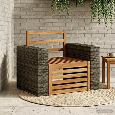vidaXL Outdoor Mittelsofa Natur
