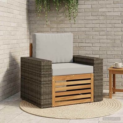 vidaXL Outdoor Mittelsofa Massivholz Akazie Natur