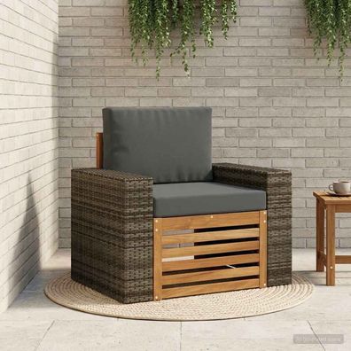 vidaXL Outdoor Mittelsofa Massivholz Akazie Natur