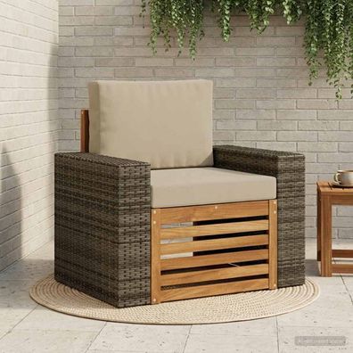 vidaXL Outdoor Mittelsofa Massivholz Akazie Natur