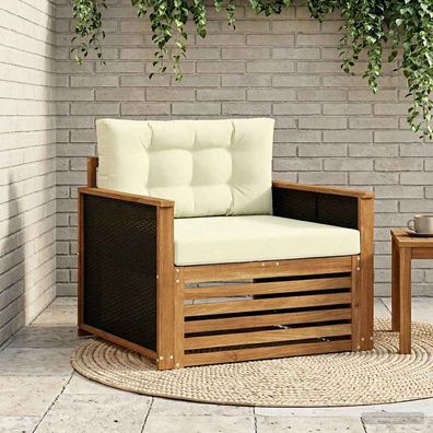 vidaXL Outdoor Mittelsofa Massivholz Akazie Natur
