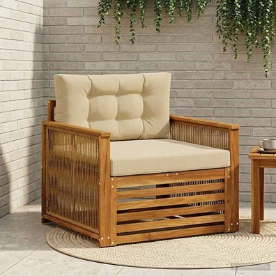 vidaXL Outdoor Mittelsofa Massivholz Akazie Natur