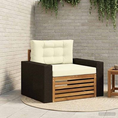 vidaXL Outdoor Mittelsofa Massivholz Akazie Natur