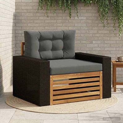 vidaXL Outdoor Mittelsofa Massivholz Akazie Natur