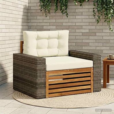 vidaXL Outdoor Mittelsofa Massivholz Akazie Natur