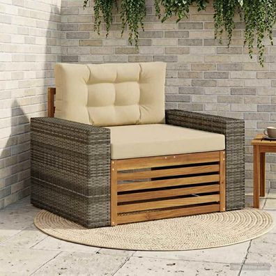 vidaXL Outdoor Mittelsofa Massivholz Akazie Natur
