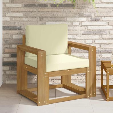 vidaXL 2 Stück Outdoor-Sofagarnitur Polyester Weiß und Creme