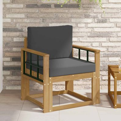 vidaXL 2 Stück Outdoor-Sofagarnitur Polyester Weiß und Anthrazit
