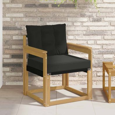 vidaXL Outdoor-Sofa Massives Akazienholz und Textilene Weiß