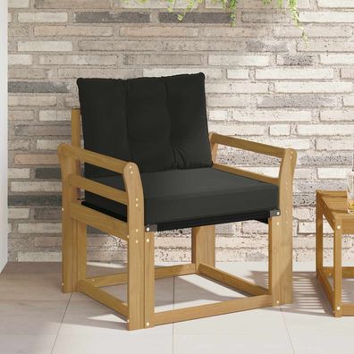 vidaXL Outdoor-Sofa Massives Akazienholz und Textilene Weiß