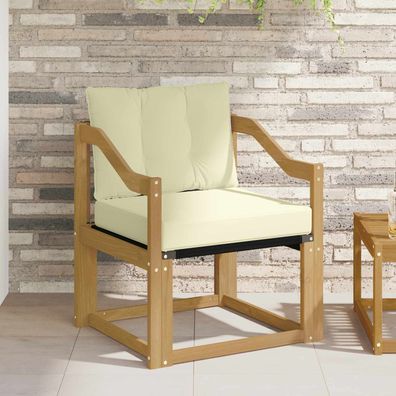 vidaXL Outdoor-Sofa Massivholz Akazie Weiß und Creme