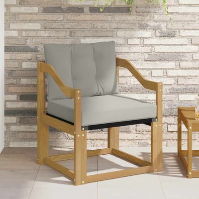 vidaXL Outdoor-Sofa Massivholz Akazie Weiß und Hellgrau