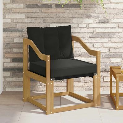 vidaXL Outdoor-Sofa Massives Akazienholz und Textilene Weiß
