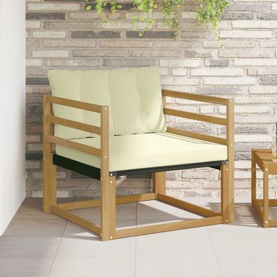 vidaXL Outdoor-Sofagarnitur Massives Akazienholz und Textilene Weiß