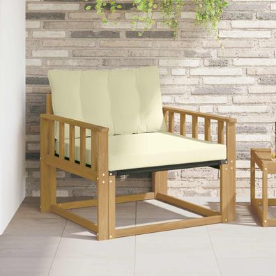 vidaXL Outdoor-Sofagarnitur Massives Akazienholz und Textilene Weiß