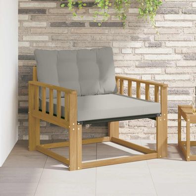 vidaXL Outdoor-Sofagarnitur Massives Akazienholz und Textilene Weiß