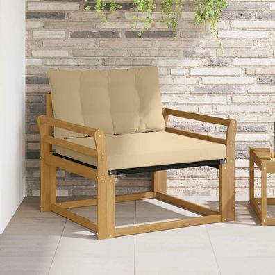 vidaXL Outdoor-Sofagarnitur Massives Akazienholz und Textilene Weiß