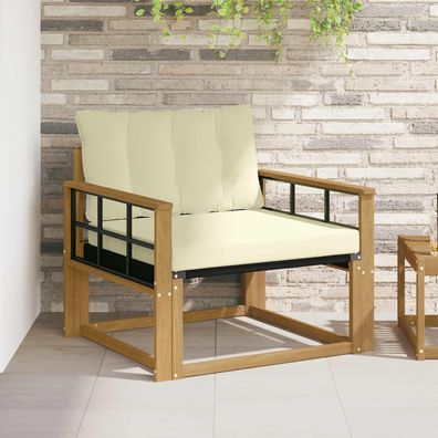 vidaXL Outdoor-Sofagarnitur Massives Akazienholz und Textilene Weiß