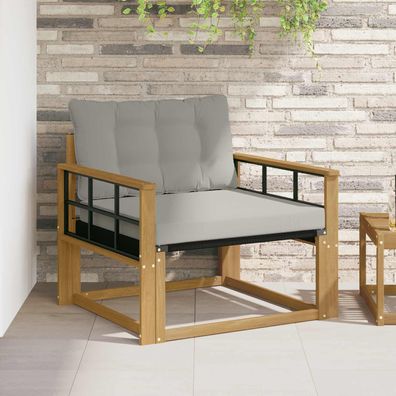 vidaXL Outdoor-Sofagarnitur Massives Akazienholz und Textilene Weiß