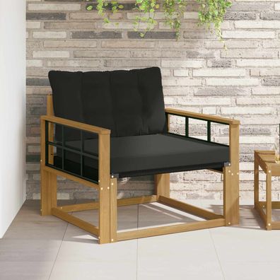 vidaXL Outdoor-Sofagarnitur Massives Akazienholz und Textilene Weiß