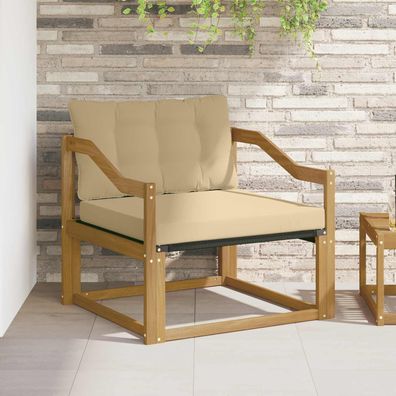 vidaXL Outdoor-Sofagarnitur Massives Akazienholz und Textilene Weiß